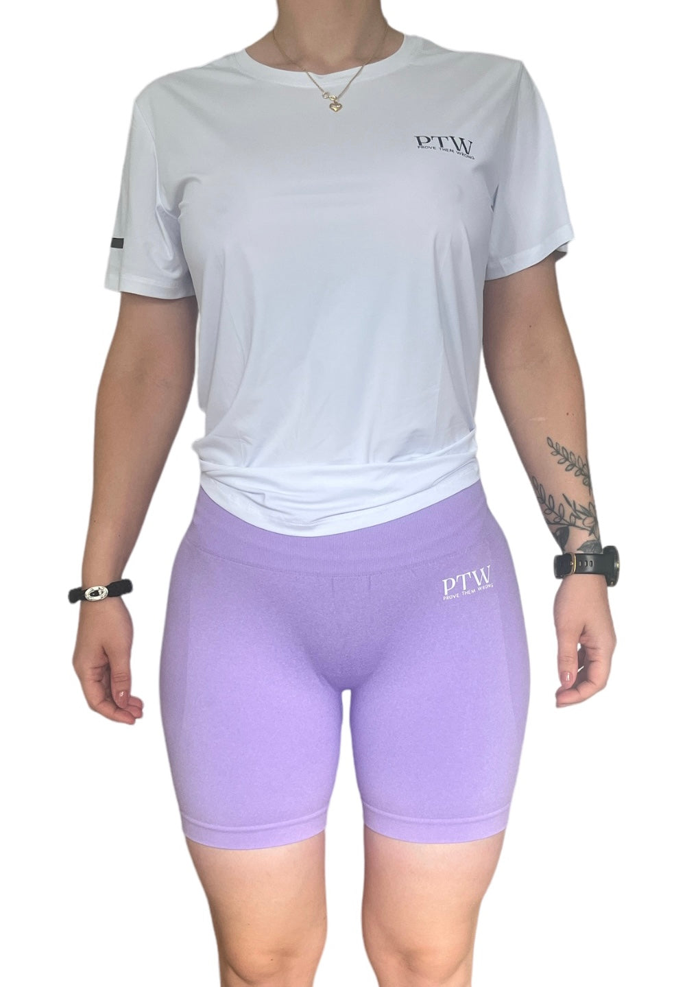 Seamless yoga shorts light purple